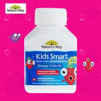 Nature's Way 儿童草莓味鱼油 50粒 提高孩子的记忆力学习能力 促进大脑的发育
